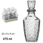 6 bouteilles en verre de liqueur vintage wiskey cognac scotch avec bouchon 8x20cm