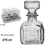 6 bouteilles en verre vintage pour liqueur whisky cognac scotch avec bouchon 9x16cm