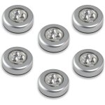 6 lampes led sur piles - il faut pousser dessus pour les allumer - lumi�re blanche [classe �nerg�tique ...