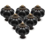 6 noeuds de citrouille noirs, noeuds d'armoire vintage, noeuds de coiffeuse, noeuds de tiroir, noeuds ...