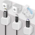 6 pack clips cble, organisateur cble magnetique, organisateur de cble avec auto - adhsifs, magnetic ...