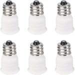 6 - pack e12 � e14 blanc ampoule convertisseur led support de lumi�re adaptateur lampe socket changer ...