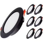 6 pack spot led encastrable noir extra plat ip44 led spot salle de bain, 5w 500lm equivalent 50w incandescence ...