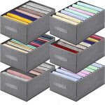 6 pcs organisateur armoire vetement, pliable boite de rangement vetement dressing, organisateur dressing ...