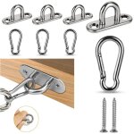 6 pcs plaque oeillet acier inoxydable m5, crochet inox avec vis et tube t�lescopique, mousquetons, crochets ...