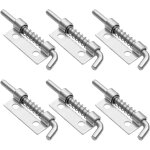 6 pcs verrou de porte, serrure de porte abri de jardin, 304 en acier inoxydable boulon, serrure � ressort ...