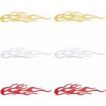 6 pices 200x50mm 3 couleurs flamme voiture autocollants auto - adhsif pvc badge dcalcomanies pour ...