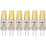 6 pi�ces 6w 500lm g4 ampoule led cob gel de silice lampe � �conomie d'�nergie ampoule pour plafonnier ...