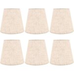6 pi�ces lot de abat - jours lin naturel � clipser mini abat - jour pour lustres et lampes murales compatible ...
