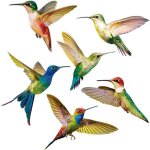6 pi�ces autocollants colibri, accroche de fen�tre d'oiseau, stickers anti - collision pour vitres, simplicit� ...
