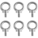 6 pi�ces boulons � oeil, m6 x 12 mm bague de levage en acier inoxydable 304, filetage m�le anneau pour ...