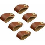 6 pices cuir poignee, cuir meuble poigne, poignee cuir bouton, cuir poignes de placard, poignes en ...