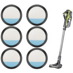 6 pi�ces filtres lavables pour aspirateur ryobi 18 v 1 + balai sans fil pcl720, pblsv716, pblsv717