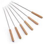 6 pi�ces fourchettes � fondue au fromage avec manche en bois pic fondue inoxydable pique � fondue bourguignonn ...