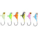 6 pi�ces leurres de p�che sur glace, mini t�tes de jig en acier carbone pour p�che hivernale en plein ...