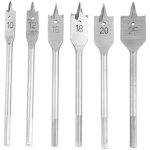 6 pi�ces m�che � bois plate, m�ches plates en acier au carbone, �10 - 25 mm professional m�ches plates, ...