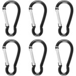 6 pi�ces mousqueton, mousqueton inox, petit mousqueton alliage d'aluminium, mousquetons en aluminium ...