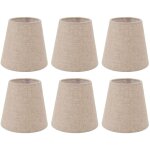 6 pi�ces petit abat - jour, abat - jour en tissu de lin � tambour � clipser, r�sistant � l'usure, bonne ...