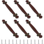 6 pi�ces poign�e meuble cuir bouton de tiroir r�tro avec vis pour armoires commode cuisine salle de bain ...