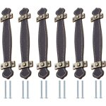 6 pi�ces poign�e meuble cuir bouton de tiroir r�tro avec vis pour armoires commode cuisine salle de bain ...