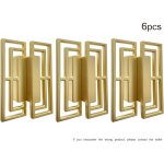 6 pi�ces de poign�es de tiroir bross�es en or, meuble tv de placard, poign�es �l�gantes en cuivre dor�, ...