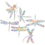 6 pi�ces stickers fen�tre anti - collision oiseaux d�coratifs arc - ciel effet statique non adh�sif r�utilisab ...