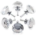 6 poign�es en cristal, poign�es de porte de tiroir en cristal de 30 mm, poign�es de porte de cuisine ...