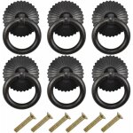 [jamais utilis�] lot de 6 poign�es de meubles vintage, boutons de meubles � anneau de tiroir pour armoires, ...