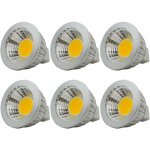 Ersandy - 6 units, ampoule led mr16 / gu5. 3 cob lampe bulb, 3w / 210lm, dc 12v, blanc chaud 2700k, ...