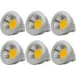 6 unit�s, ampoule led mr16 / gu5. 3 cob lampe bulb, 3w / 210lm, dc 12v, blanc chaud 2700k, �quivalent ...