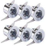 6 x mini spots encastr�s 1 w led pour la vitrine de la station int�rieure �clairage cloison s�che incl. ...