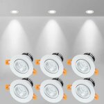 6 x spot led encastrables, 5w cob plafonnier encastré, blanc froid 6000k, 500lm, ac 220 - 240v, ra?90, ... 6 x spot led encastrables, 5w cob plafonnier encastré, blanc froid 6000k, 500lm, ac 220 - 240v, ra?90, ...