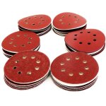 60 disques pon�age papier abrasif 125 mm p40 / p60 / p80 / p120 / p180 / p240, 8 trous, pour ponceuses ...