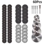 60 pcs mini disque diamant  trononner mini lame de scie circulaire hss mini disque de coupe pour bois ...