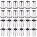 Jusch - 60 pices 304 ecrou a sertir m8 en acier inoxydable tte plate ecrou aveugle rivet filet ecrou ...