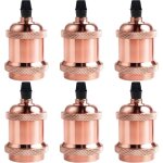 6pcs e27 pied de lampe simple retroe plafonnier vintage lampe suspendue d'intrieur or rose 1