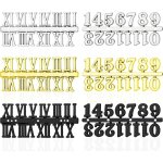 6pcs kit de chiffres d'horloge comprenant num�ro arabe et num�ro romain en noir argent or diy pendule ...