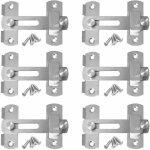 6pcs loquets de porte en acier inoxydable, serrure de porte de scurit, loquet de porte avec vis pour ...