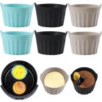 6pcs moule silicone air fryer, plat pour friteuse sans huile, mafin coupe moule, moule pour g�teau au ...