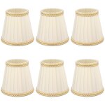Sjlerst 6pcs petite abat - jour clip sur tambour abat - jour en tissu pour lustre bougies ampoules accessoires ...