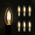 6x ampoule led e14 vintage pour lustre en forme de bougie ampoule led claire pour bougie blanc chaud ...