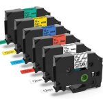 6x compatible ruban d'tiquettes replacement pour brother p - touch 12mm x 8m 0, 47 pour pt - 1000 1005 ...