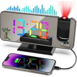 7. 4  radio reveil projecteur rveil horloge digitale horloge numrique avec port de usb, 5 niveaux de ...