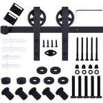 7. 5ft / 230cm systeme porte coulissante, quincailleri kit de rail pour porte coulissante, ensemble industriel ...