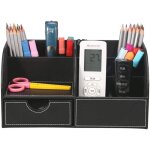 7 compartiments pu cuir accessoires de bureau organiseur de bureau collection bo�te de rangement papeterie ...