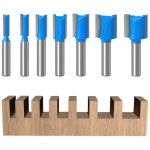 7 pices fraise defonceuse a bois  tige 8mm set, fraises droite pour dfonceuses, fraise a rainurer ...