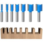 7 pi�ces fraise defonceuse a bois � tige 8mm set, fraises droite pour d�fonceuses, fraise a rainurer ...