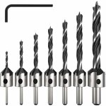 7 pi�ce hss 5 fl�te jeu de foret fraise bit de vis � bois chanfrein pour diverses vis de longueur par ...