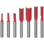7 pi�ces m�ches de toupie droites � double cannelure m�che de routeur � tige de 6 mm fraises pour d�fonceuses ...