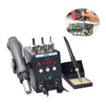 Sjlerst - 700w station de soudage et de fer  souder  air chaud, 2 en 1 fer a souder pour le dessoudage ...